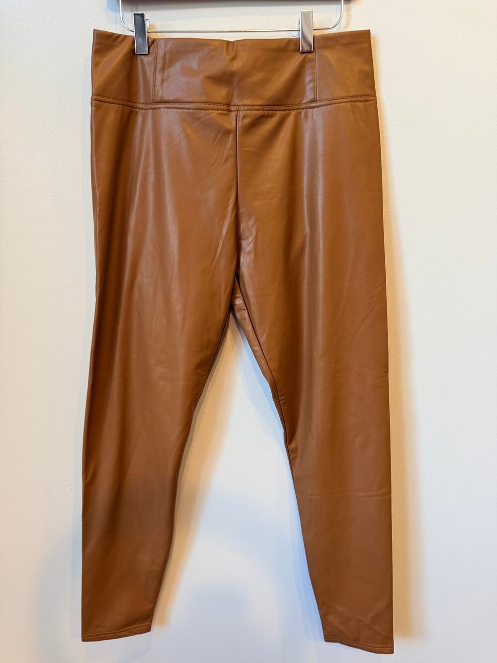 Jules & Leopold Brown Pleather High Rise Leggings Camel Size Large L/G